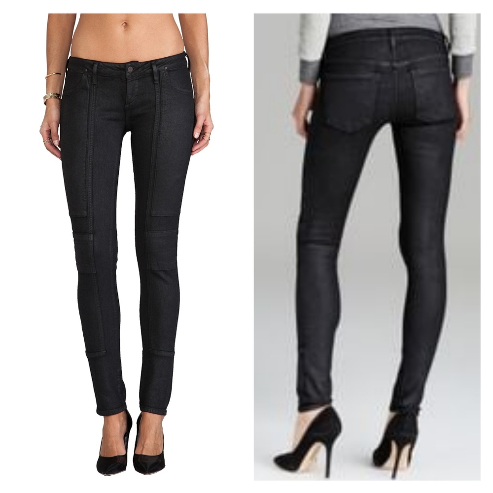 Citizens of Humanity Logan Moto Skinny Jeans Black Sz 30